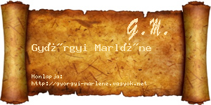 Györgyi Marléne névjegykártya