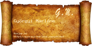 Györgyi Marléne névjegykártya